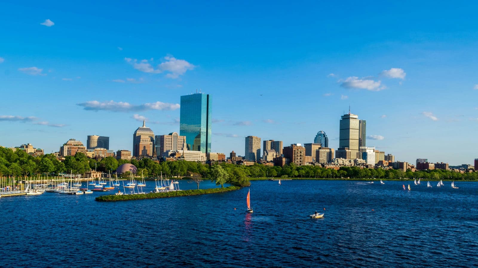 The Boston skyline across the Charles River, where skyscrapers become an engineering lesson on a school trip