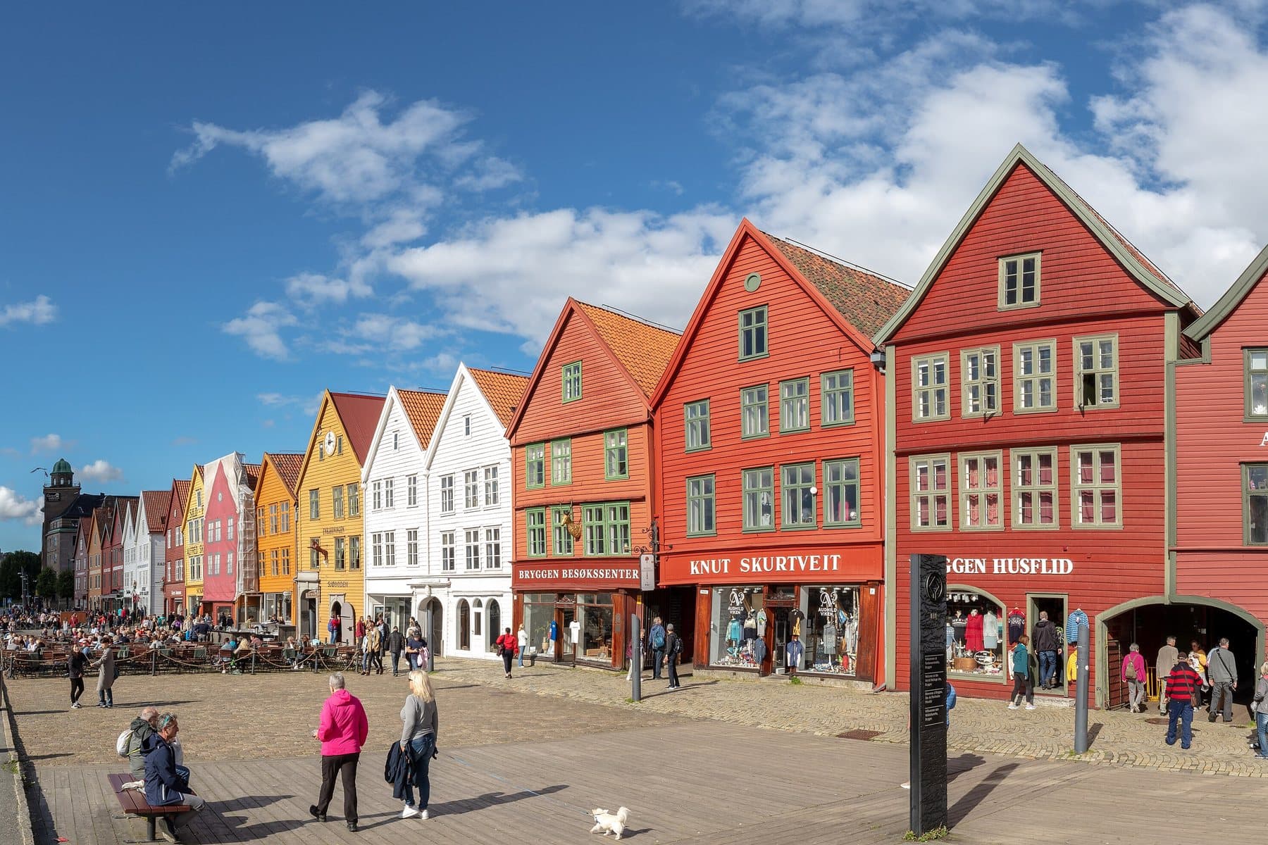 The wooden wharf houses of Bryggen in Bergen