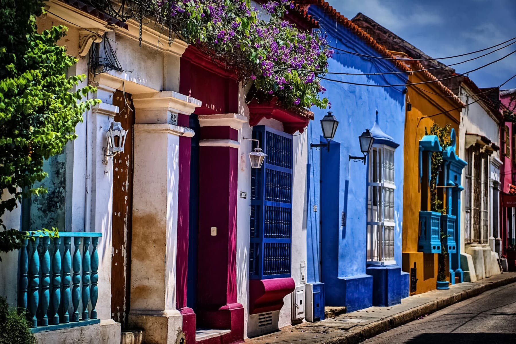 A colorful colonial street in Cartagena’s old city