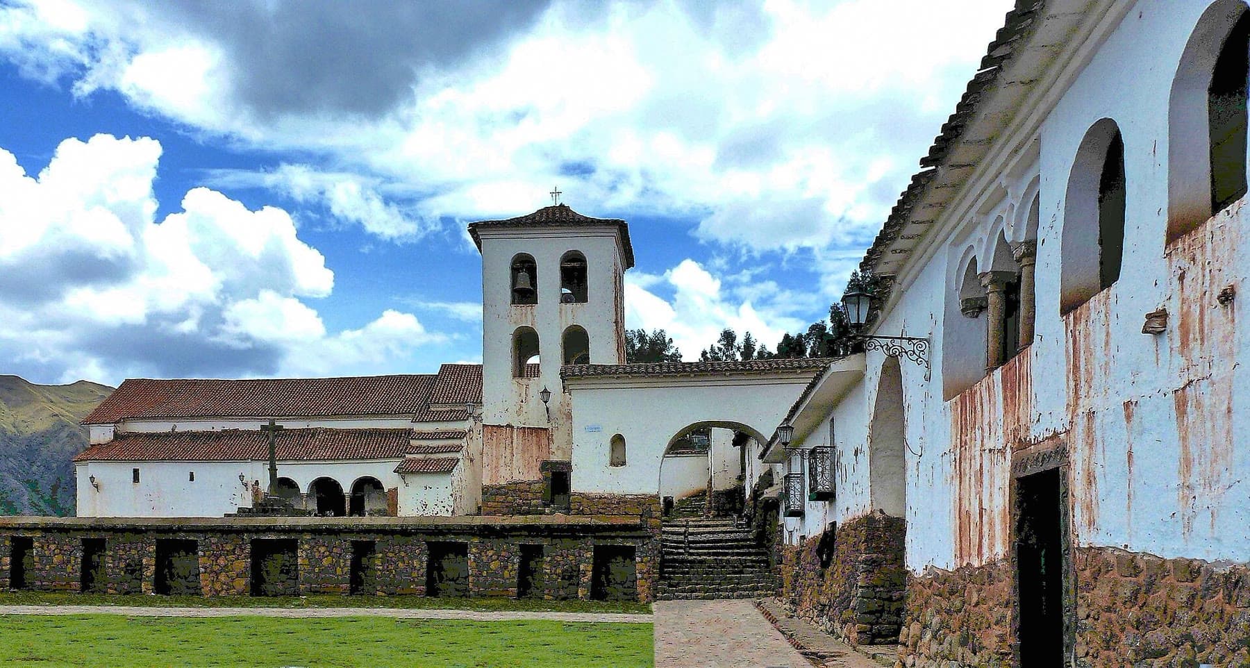 The church and plaza in Chinchero, in Peru’s Sacred Valley