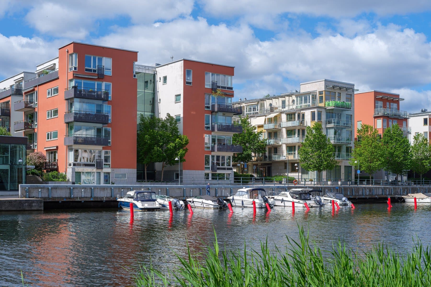 Apartments along the water in Hammarby Sjöstad, Stockholm