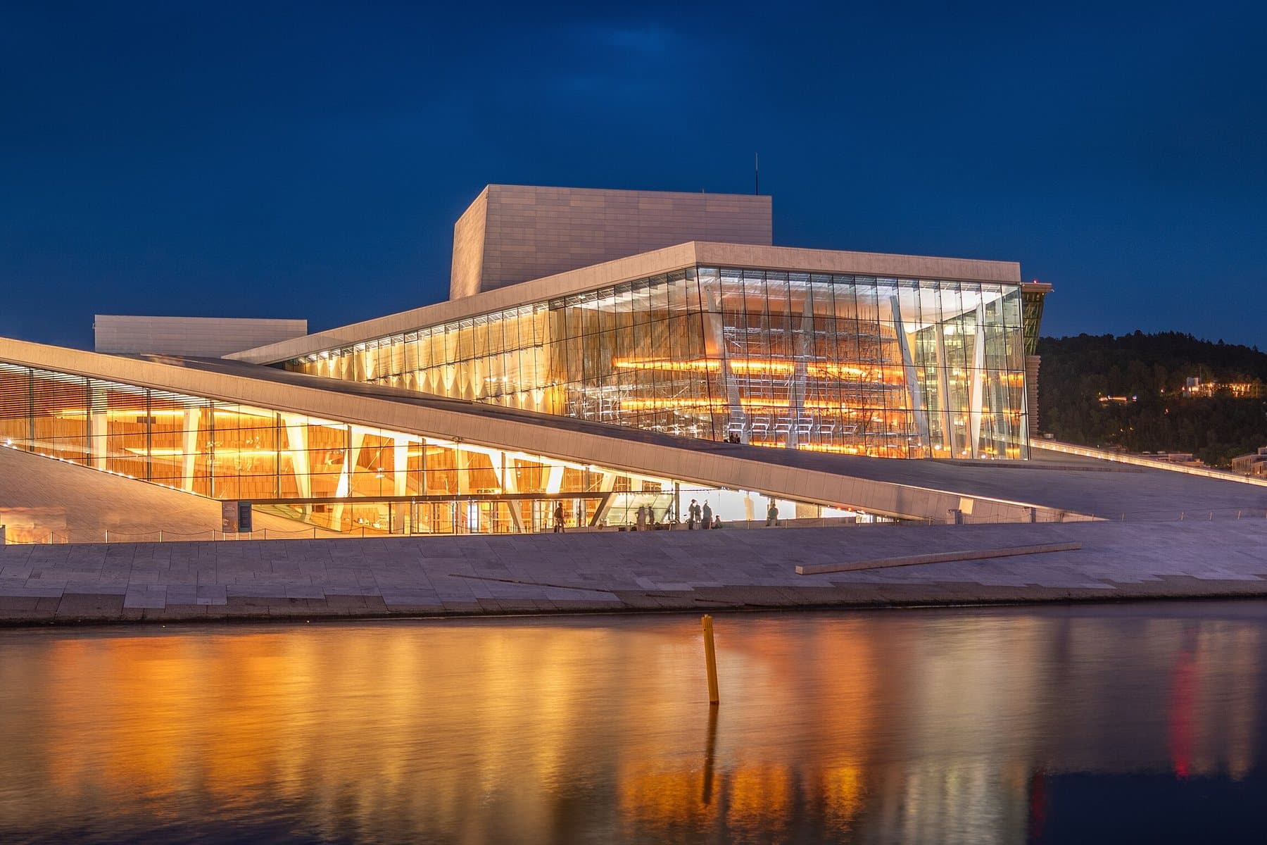 The Oslo Opera House at dusk