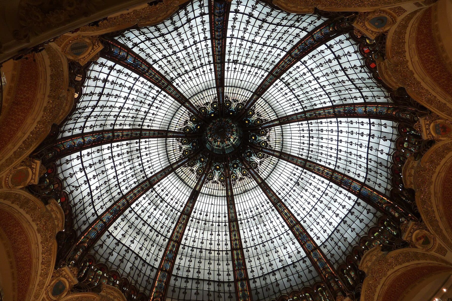 The stained-glass dome of Galeries Lafayette in Paris
