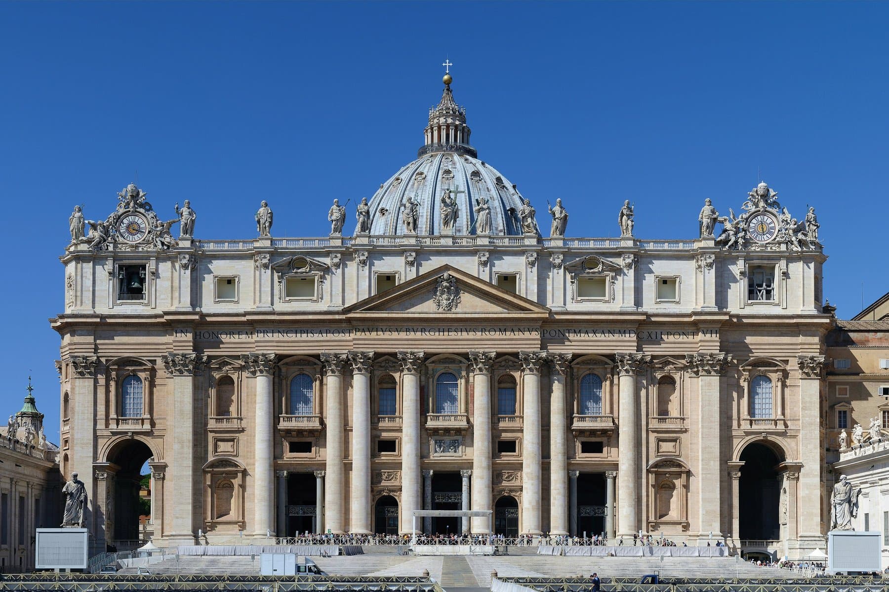 The facade of St. Peter's Basilica in Vatican City