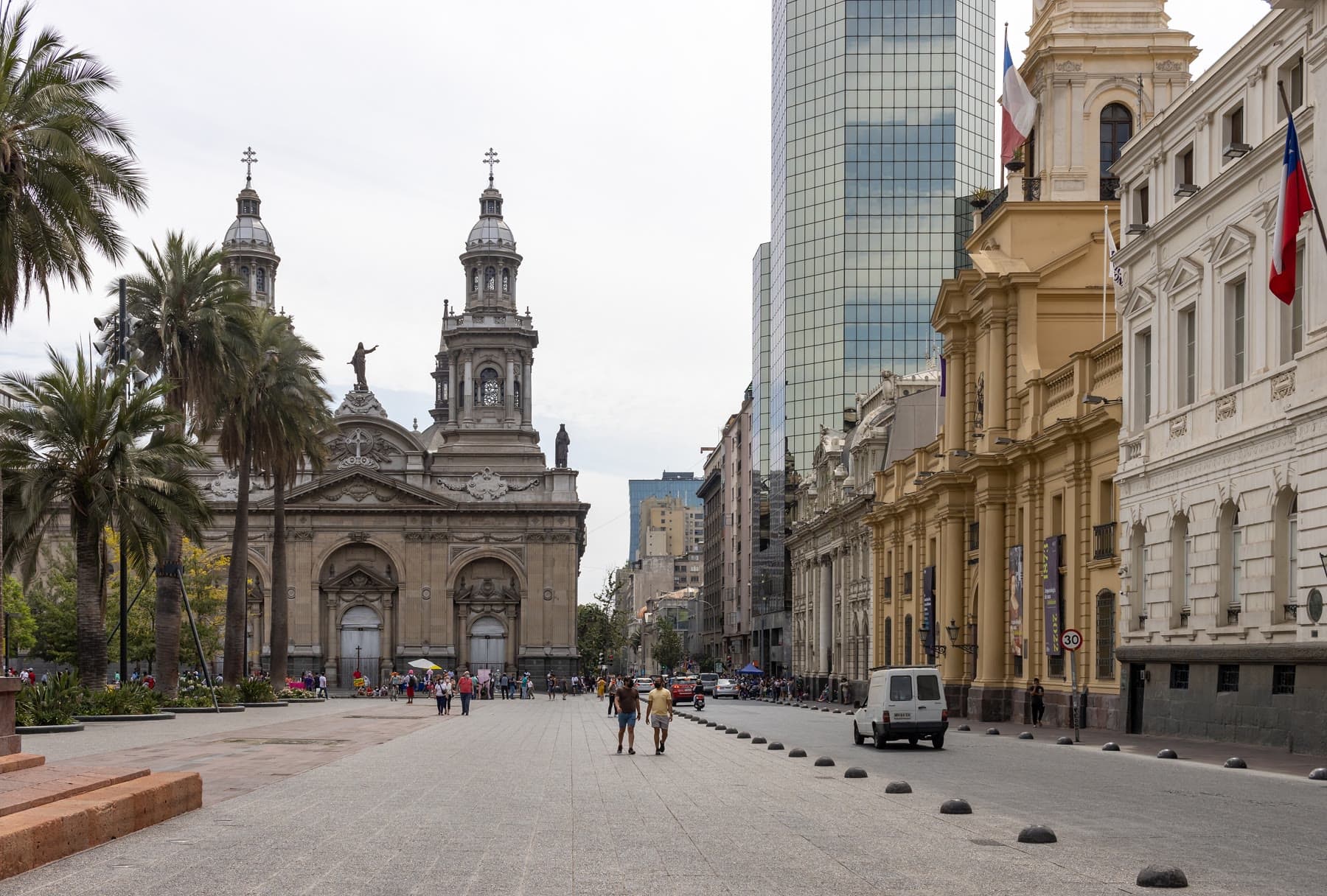 The Metropolitan Cathedral and historic buildings in central Santiago