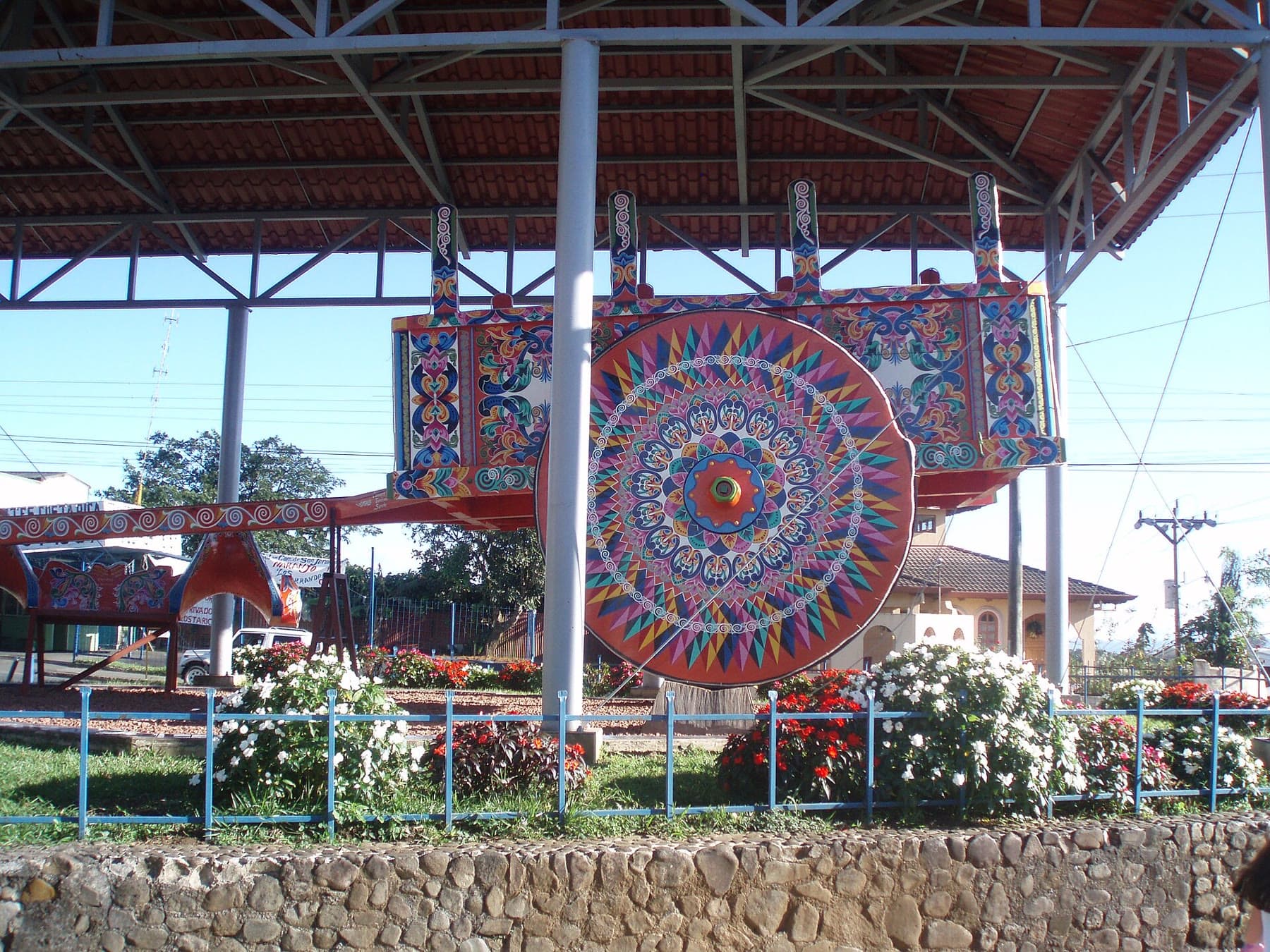 A painted traditional oxcart in Sarchí, Costa Rica