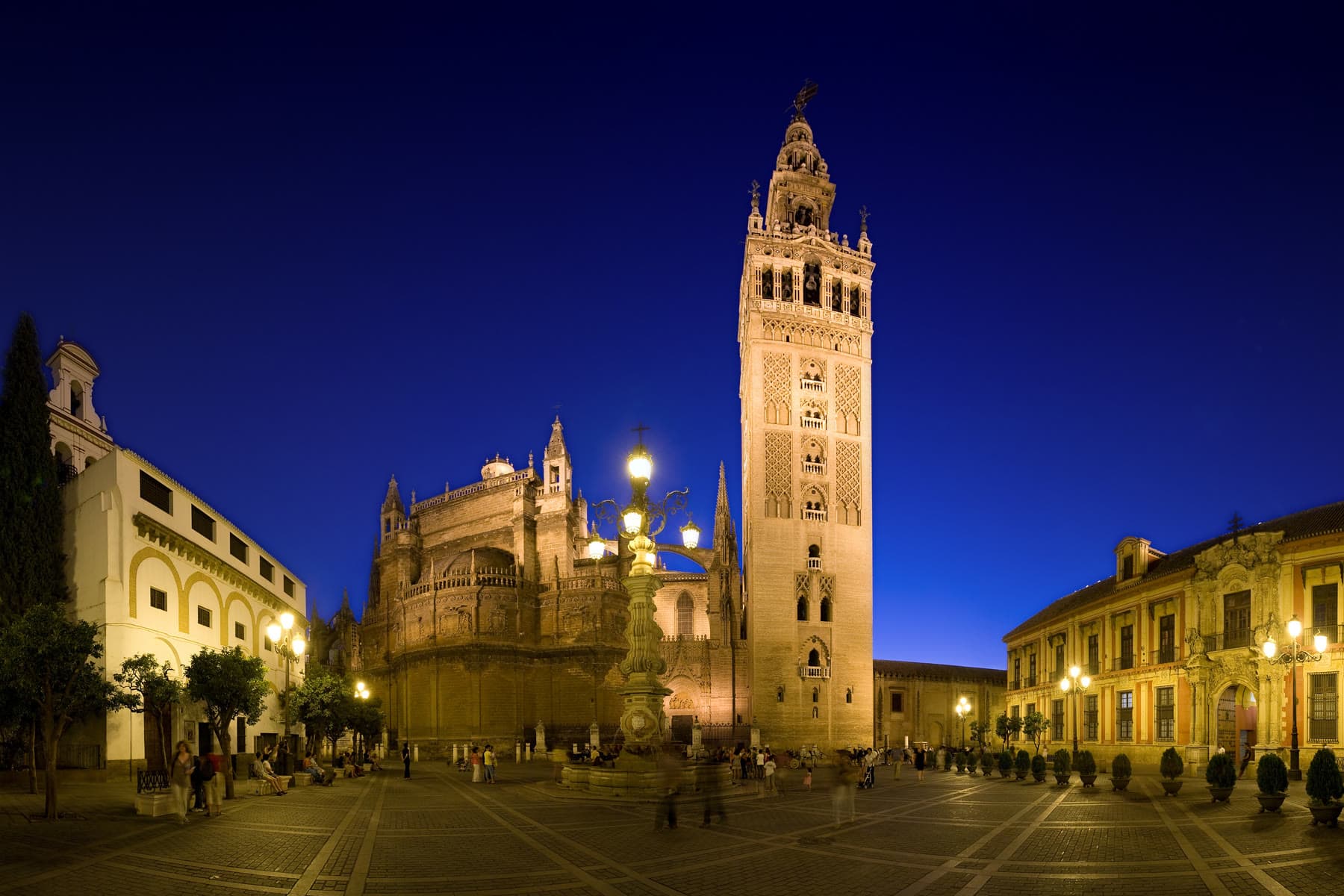 The cathedral and plaza in Seville
