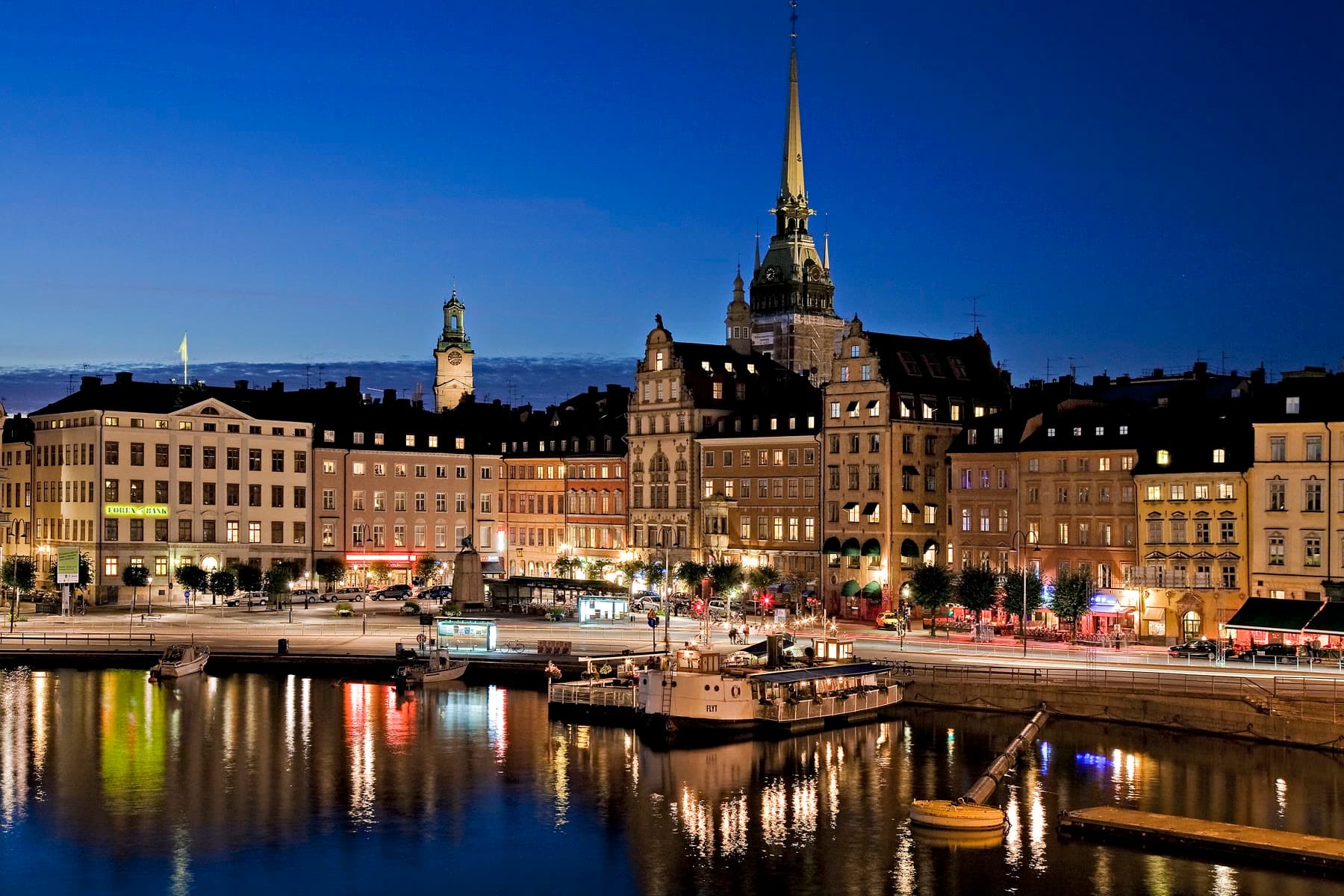 Gamla Stan in Stockholm at dusk, seen across the water