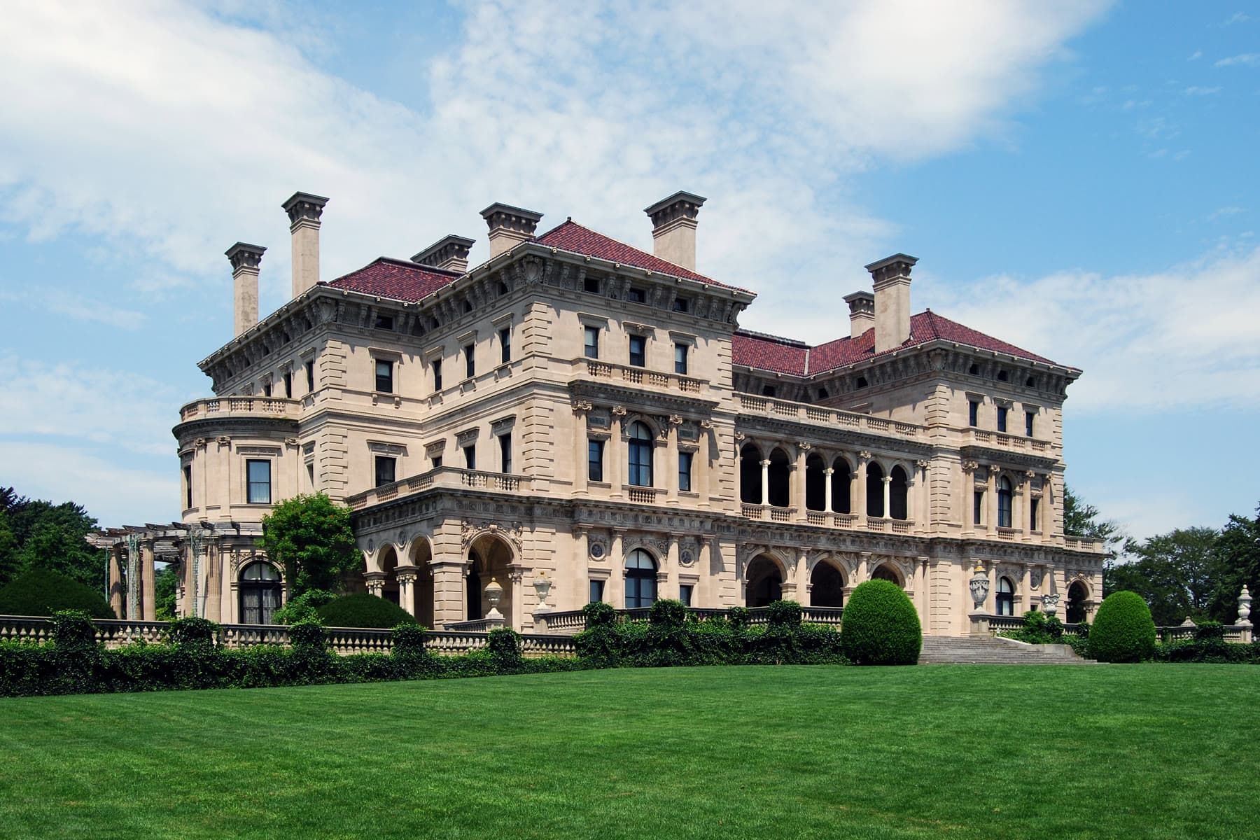 The Breakers, a historic Newport mansion, across its lawn