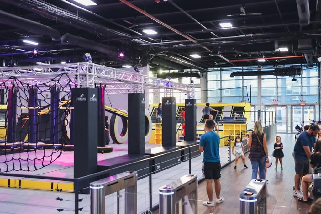 The indoor obstacle course at Ferox Ninja Park
