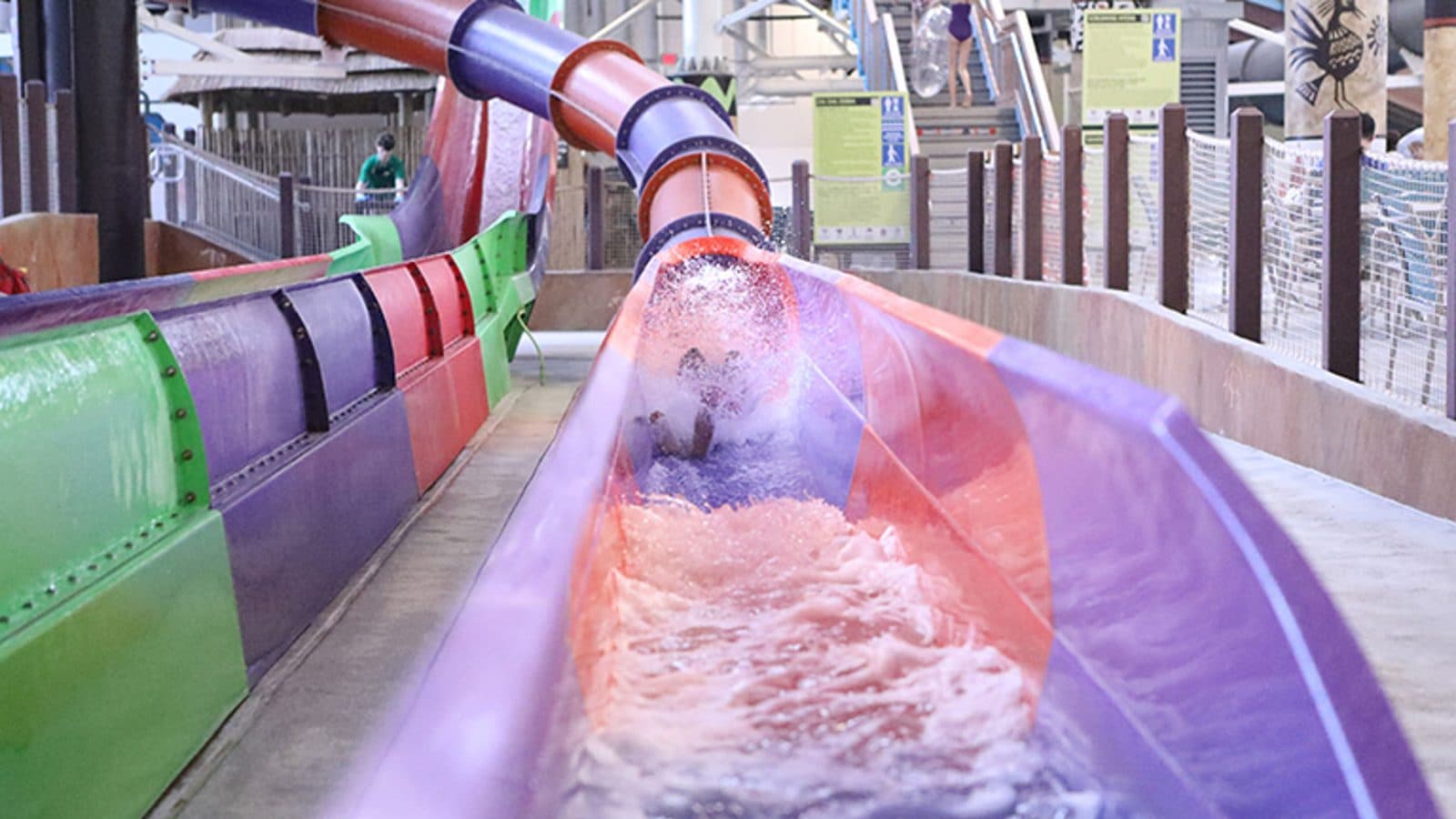 Open body slides at the Kalahari indoor waterpark