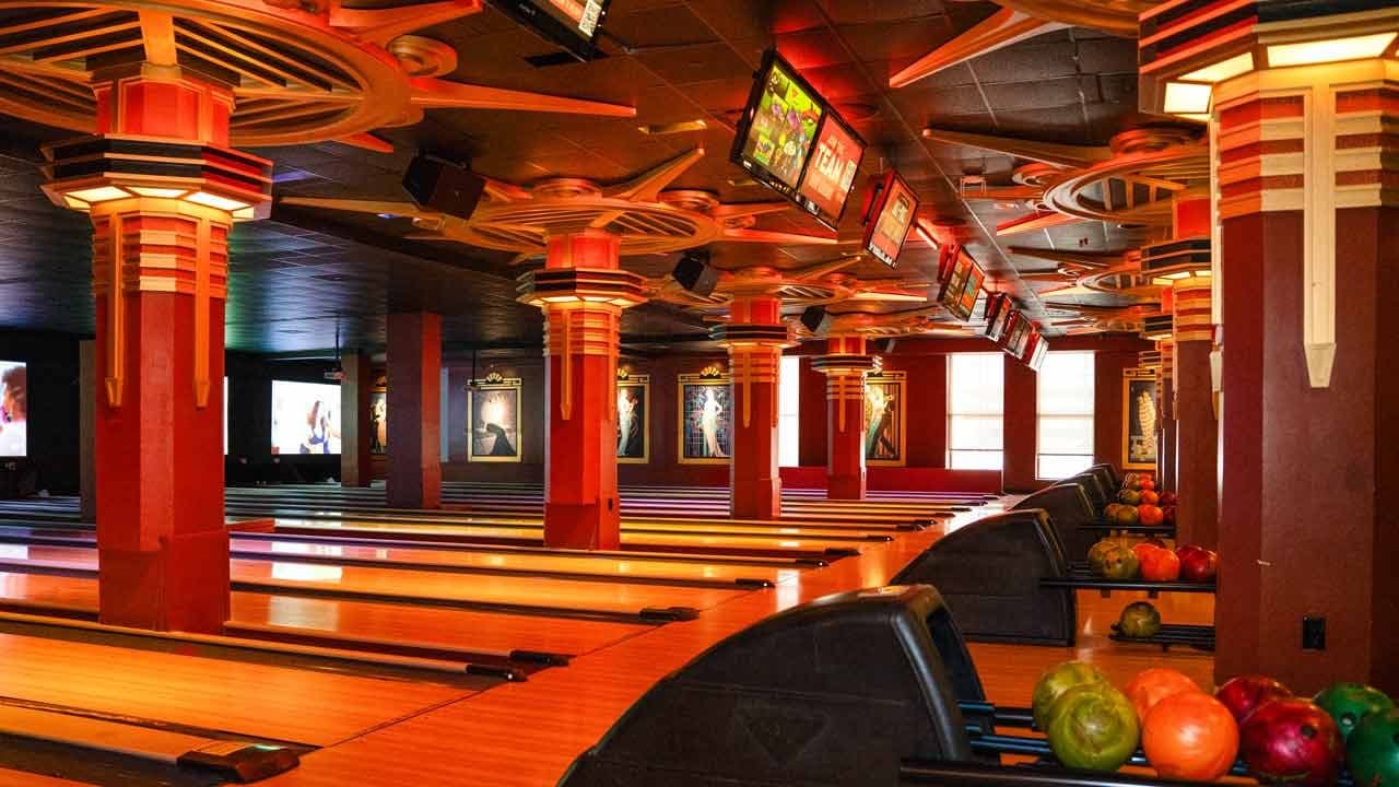Bowling lanes at Lucky Strike