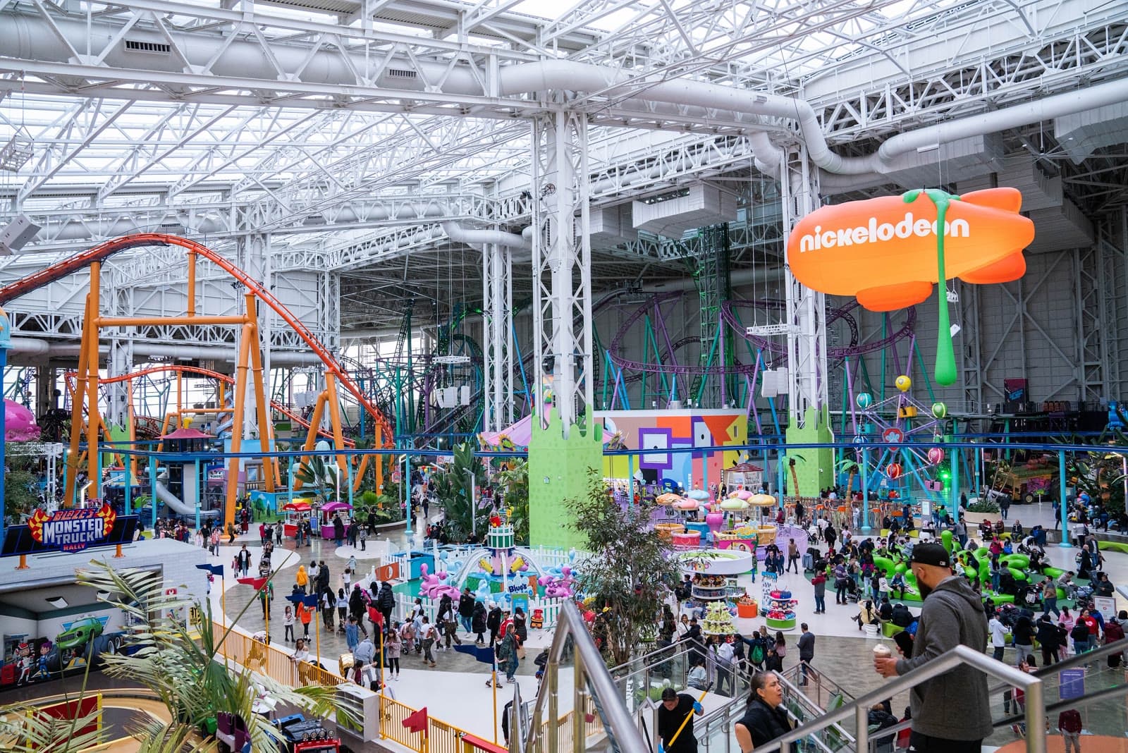 The indoor rides at Nickelodeon Universe in American Dream