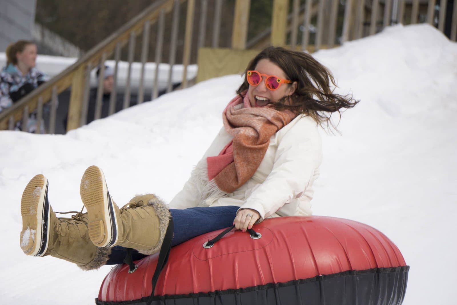 Snow tubing at Woodloch Resort