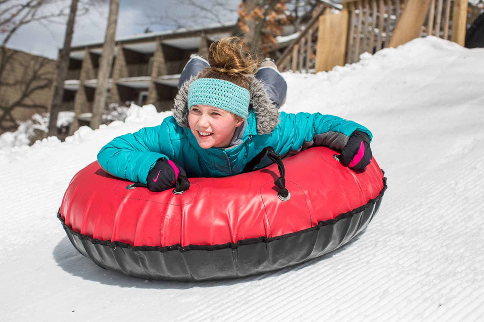Snow tubing at Woodloch Resort
